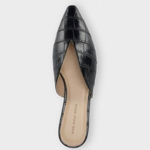 WhoWhatWear for Target Payton Mules in Black croc patent 7.5